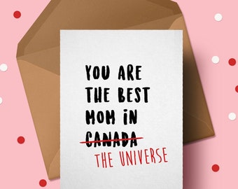 Mother's Day Card - Best Mom -  Greeting Card From Toronto