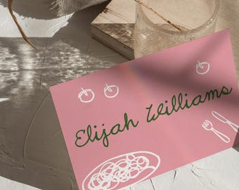 Boho Wedding Table Numbers & Place Cards, Editable Canva Templates, Minimalist Design