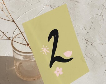 Boho Floral Table Numbers & Place Cards: Editable Wedding Decor (Digital Download)