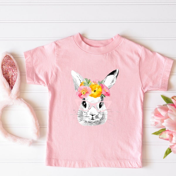 Baby Girl Easter Outfit Girl Easter Shirt Bunny Shirt Gift for Baby Girl Girls Easter Shirt Toddler Easter Tee Bunny With Glasses Easter Tee