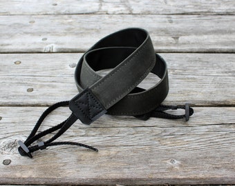 Camera Strap, Waxed Canvas Camera Strap, Dark Grey Camera Strap, DSLR Camera Strap