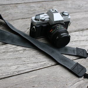 Gray Camera Strap, Waxed Canvas Camera Strap, DSLR Camera Strap, Photographer Gift image 5