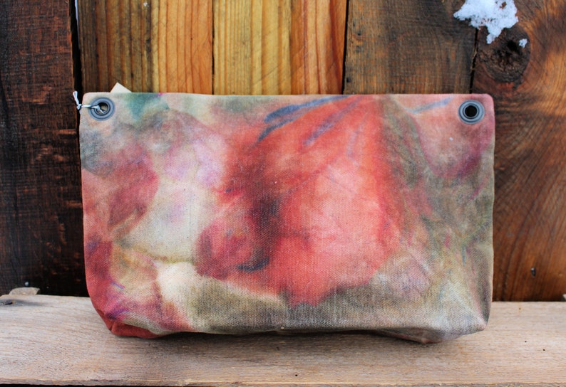 Waxed Canvas Zipper Pouch, Zipper Pouch, Pencil Pouch, Makeup Bag, Travel Bag, Bag Organizer image 2