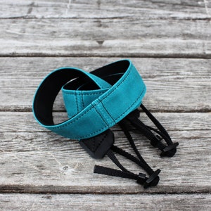 Dragonne turquoise pour appareil photo, dragonne en toile cirée, dragonne pour appareil photo reflex numérique