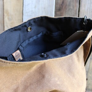 Waxed Canvas Bag with PNW Wool, Waxed Canvas Crossbody Bag image 5