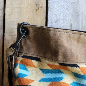 Waxed Canvas Bag with PNW Wool, Waxed Canvas Crossbody Bag image 3