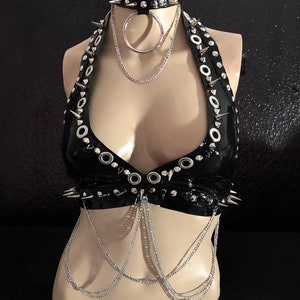 MADE TO ORDER. Studded latex chocker image 2