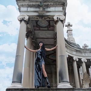 MADE TO ORDER. Ultimate darkness spiked & studded maxi latex dress