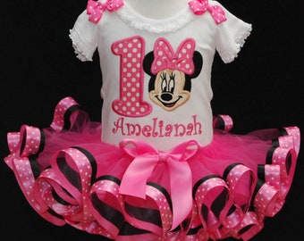 Minnie Mouse 1st Birthday Tutu First Birthday Minnie Mouse Etsy