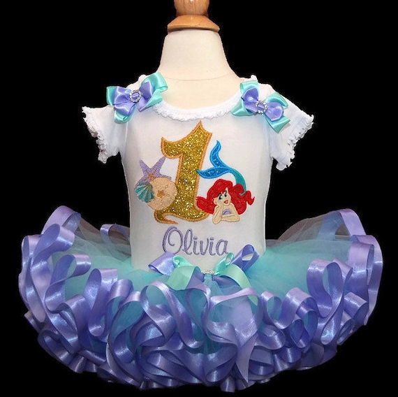 Little Mermaid Birthday Outfit Personalized 1st Birthday Girl Etsy