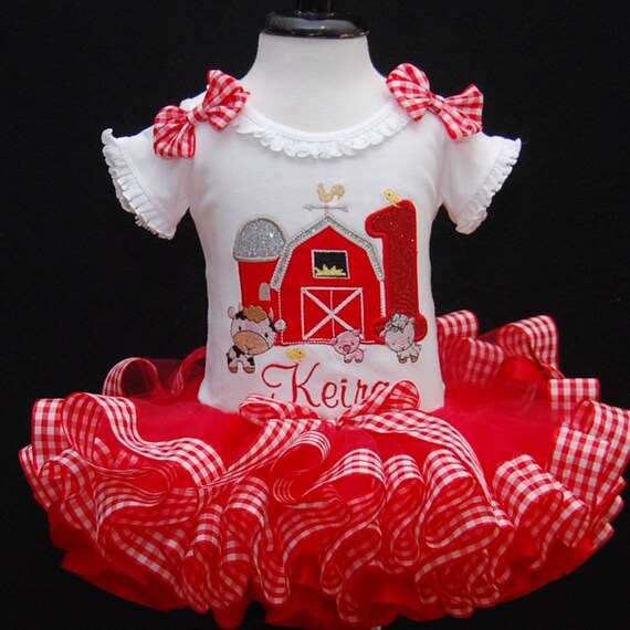 farm first birthday outfit girl