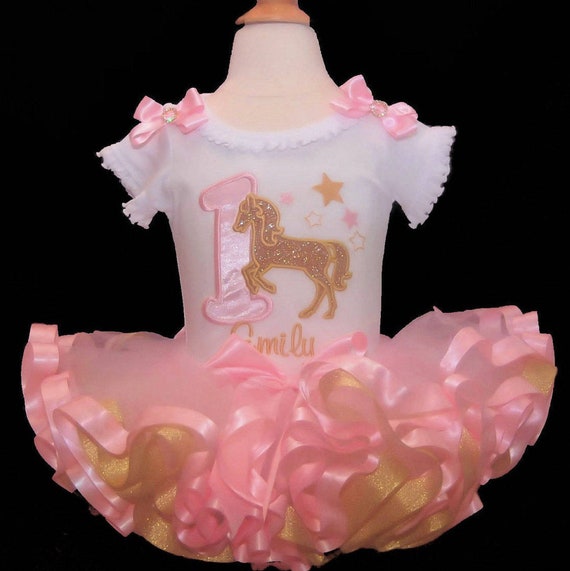 Pink Silver Birthday Glitter Number 1 Tutu Dress 12 18 3T 1st First Age Custom