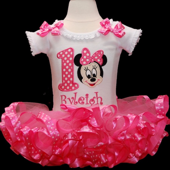 Baby Girl 1st Birthday Outfit Minnie Mouse 1st Birthday Etsy