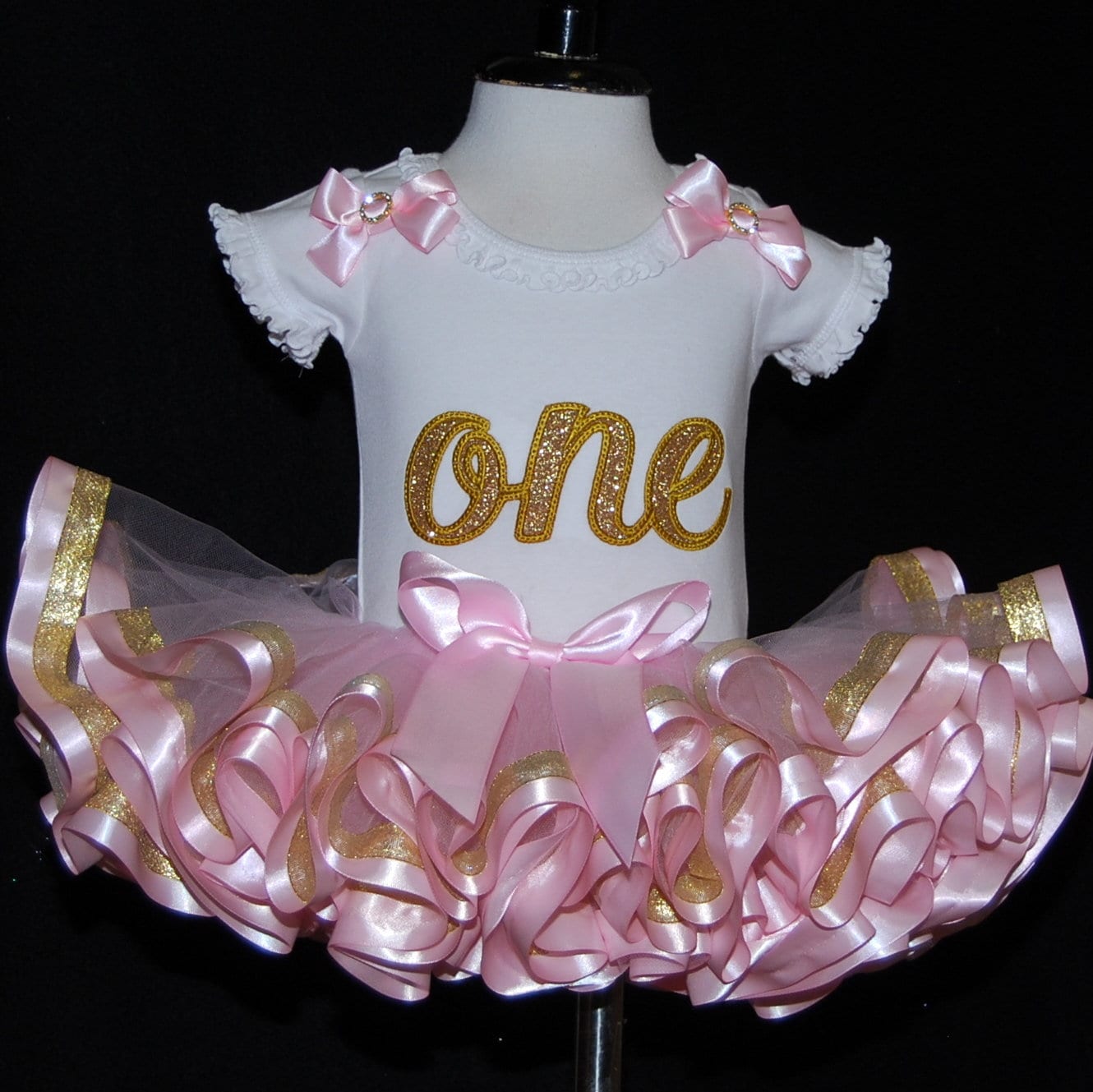 1st birthday tutu outfit princess birthday tutu pink and gold first