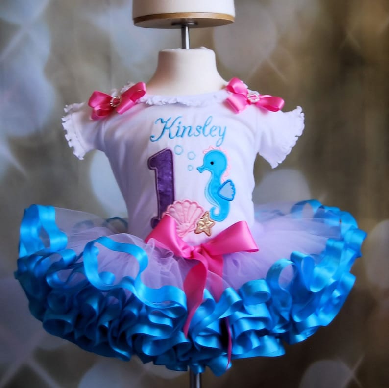under the sea birthday outfit nautical cake smash outfit girl first birthday tutu outfit personalized little mermaid birthday outfit