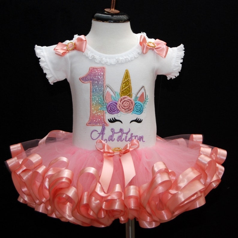 unicorn 1st birthday tutu outfit