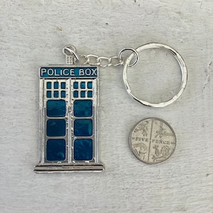 Tardis key ring, Dr Who keyring, Dr Who key fob, Dr Who gift, Tardis, Police Box, Dr Who fan gift, Whovian gift, Dr Who housewarming gift image 1