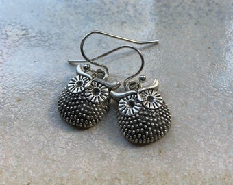 Owl earrings, owl lover gift, quirky owl earrings, Tibetan silver owl earrings, bird lover gift, perfect for any occasion.