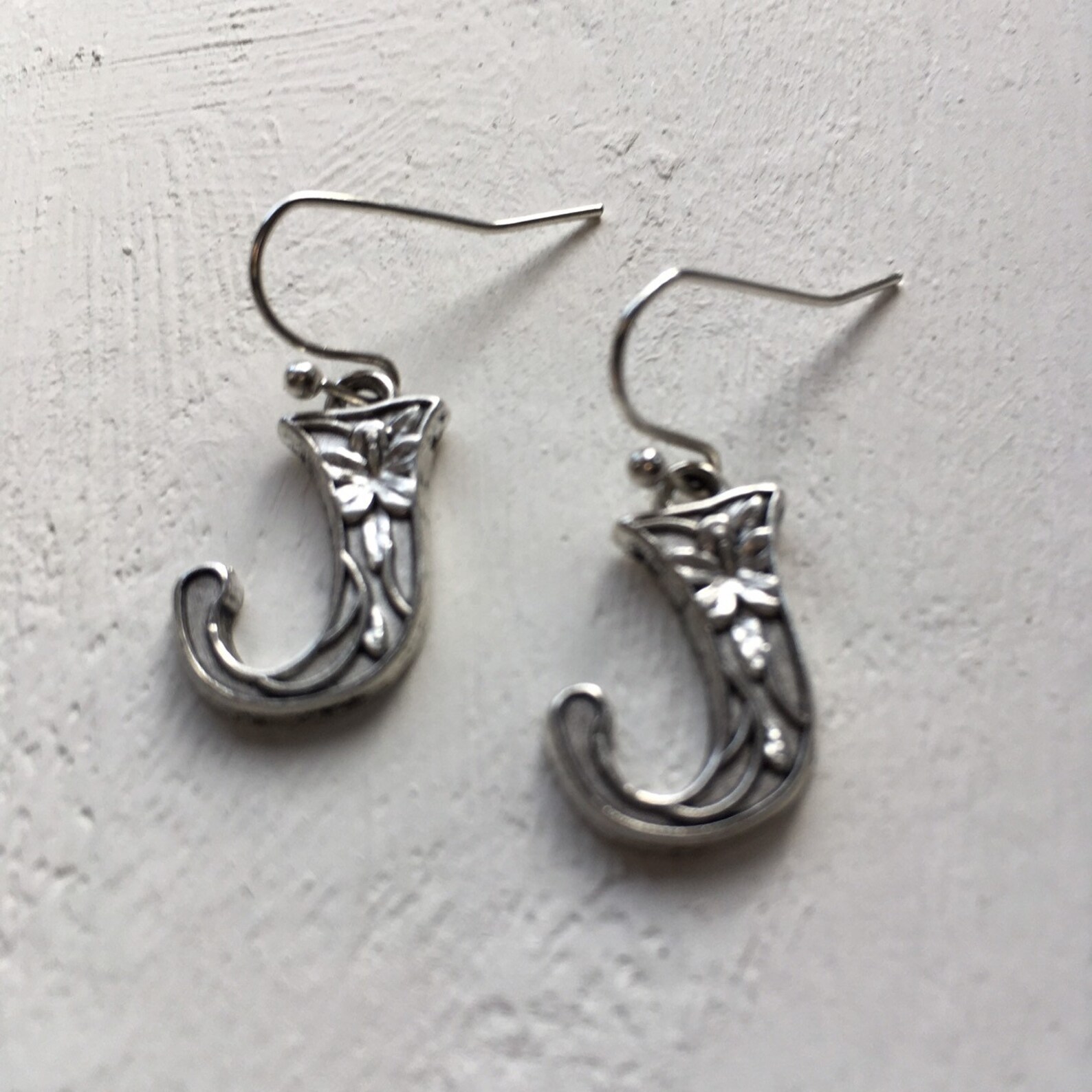 Initial Earrings Letter Jewellery Initial J Earrings J Etsy