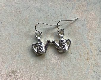 Gardeners earrings, garden lover gift, perfect earrings for a gardener, horticulturist gift, gardening jewellery, watering can earrings