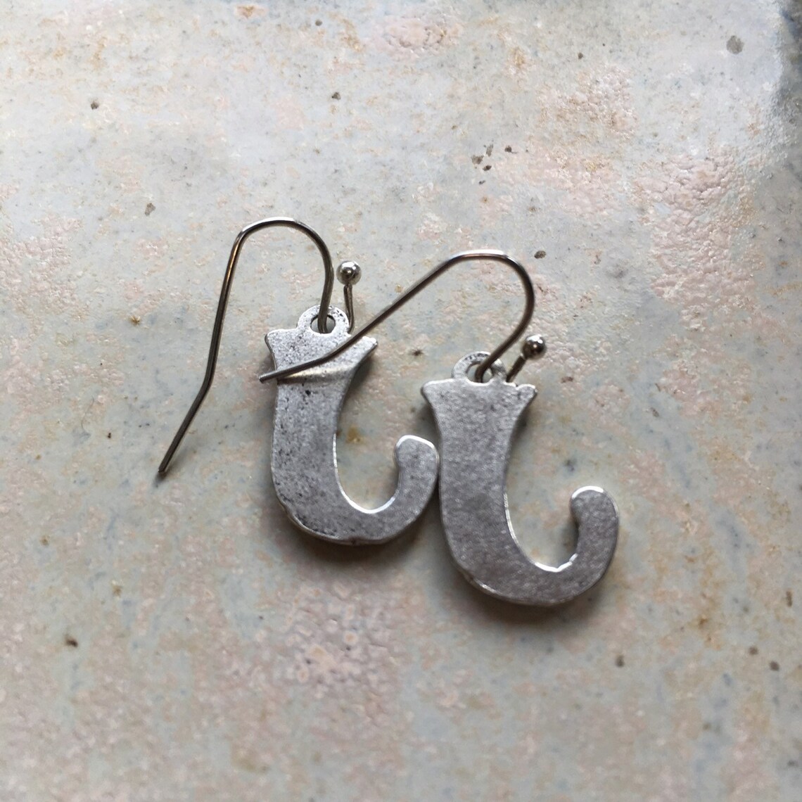 Initial Earrings Letter Jewellery Initial J Earrings J Etsy