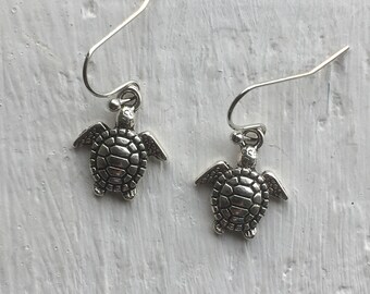 Turtle earrings, turtle lover gift, perfect for a turtle lover,  sea life gift, ocean creature gift.