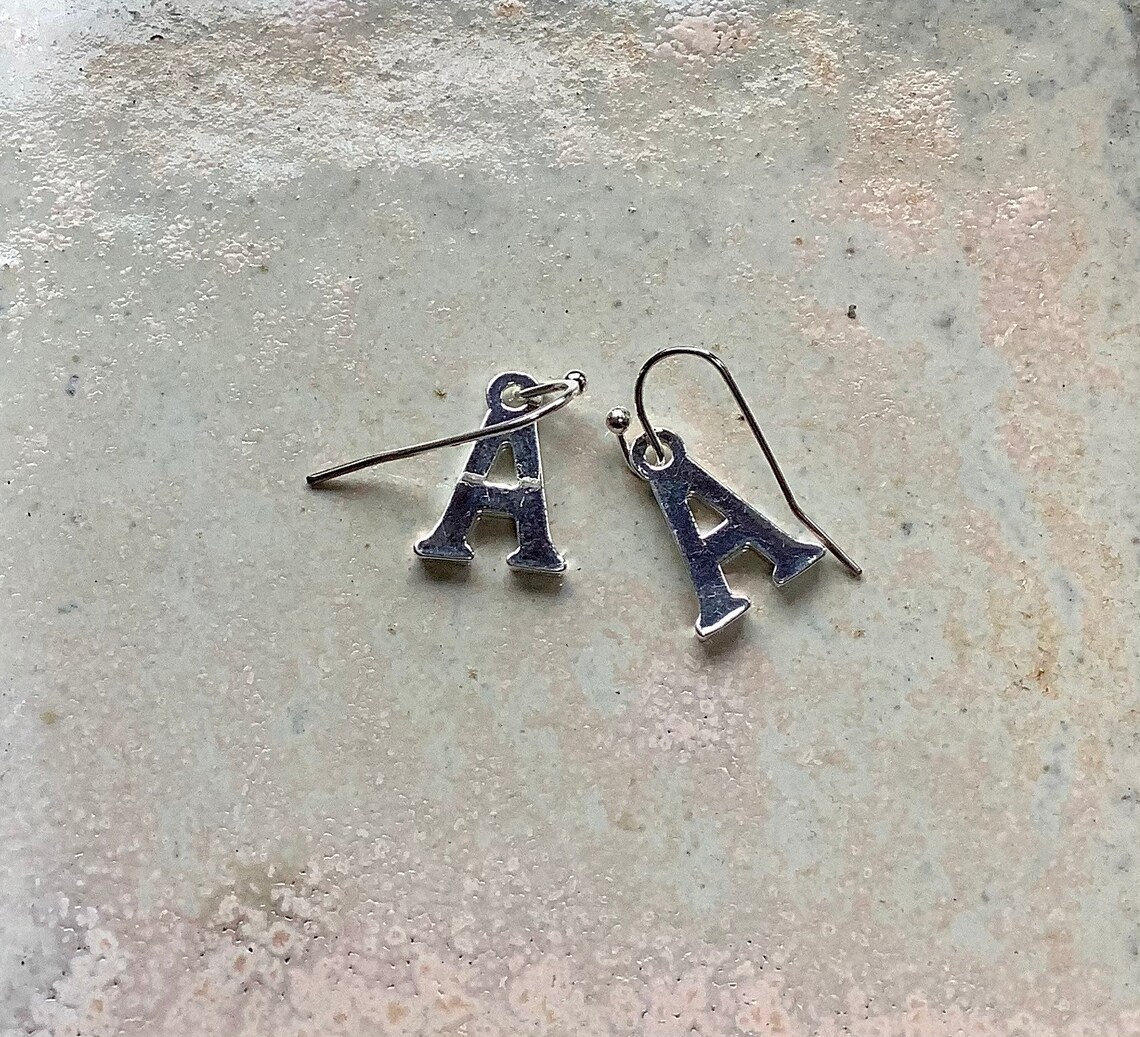 Initial earrings letter jewellery initial A earrings A Etsy