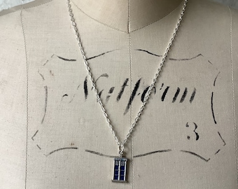 Dr Who pendant, Tardis pendant, police box pendant, Whovian jewellery, layering necklace, Time Lord jewellery