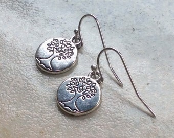 Tree of life earrings, tree lover gift, tree earrings, perfect for everyday, Tibetan silver tree earrings, tree charm earrings, nature lover