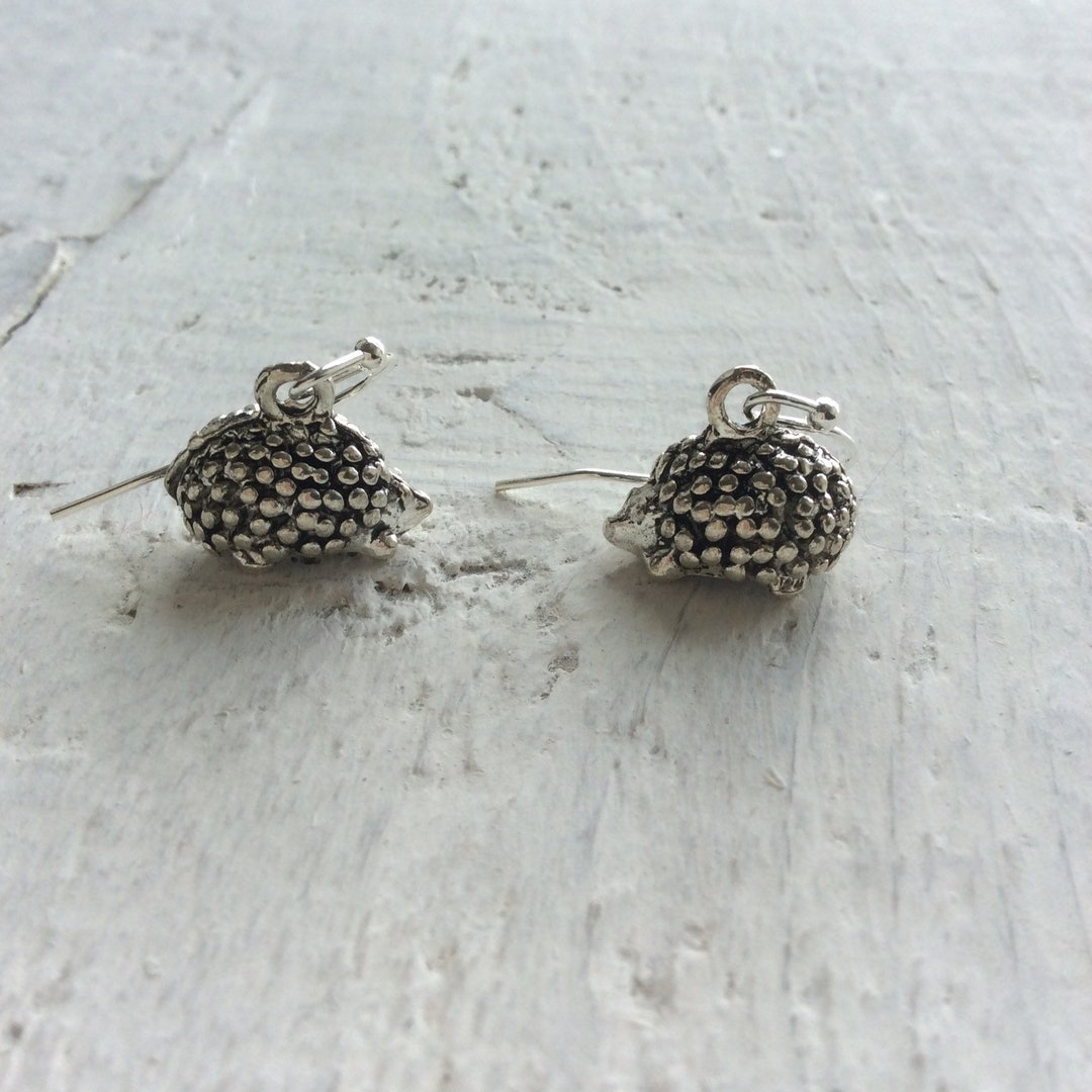 Silver hedgehog earrings Clearance