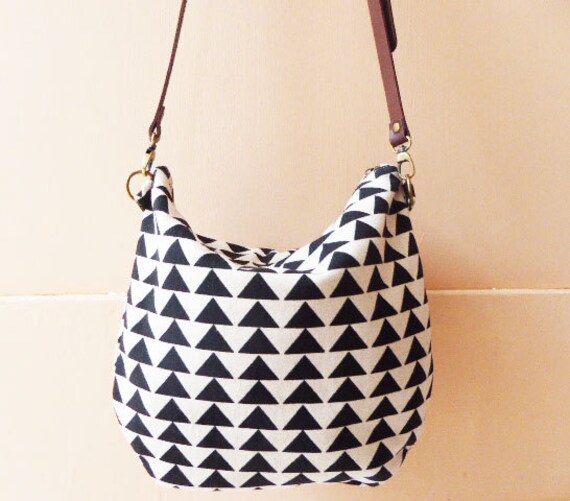 Items similar to Triangle print Crossbody Bags canvas Purse/bag