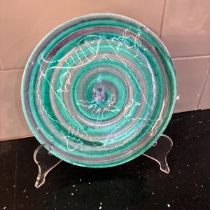 Plato de cerámica italiana vintage con motivos marinos