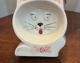 Adorable Vintage Cat Water Dish Made In Portugal