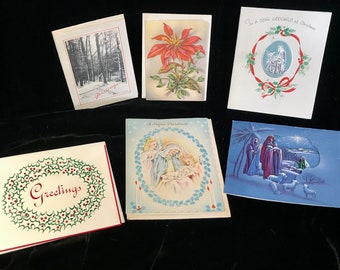 Set of 6 1950’s Christmas Cards