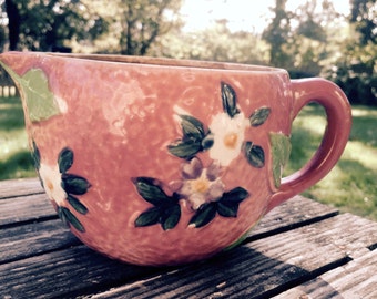 Majolica Pitcher with Floral Accents