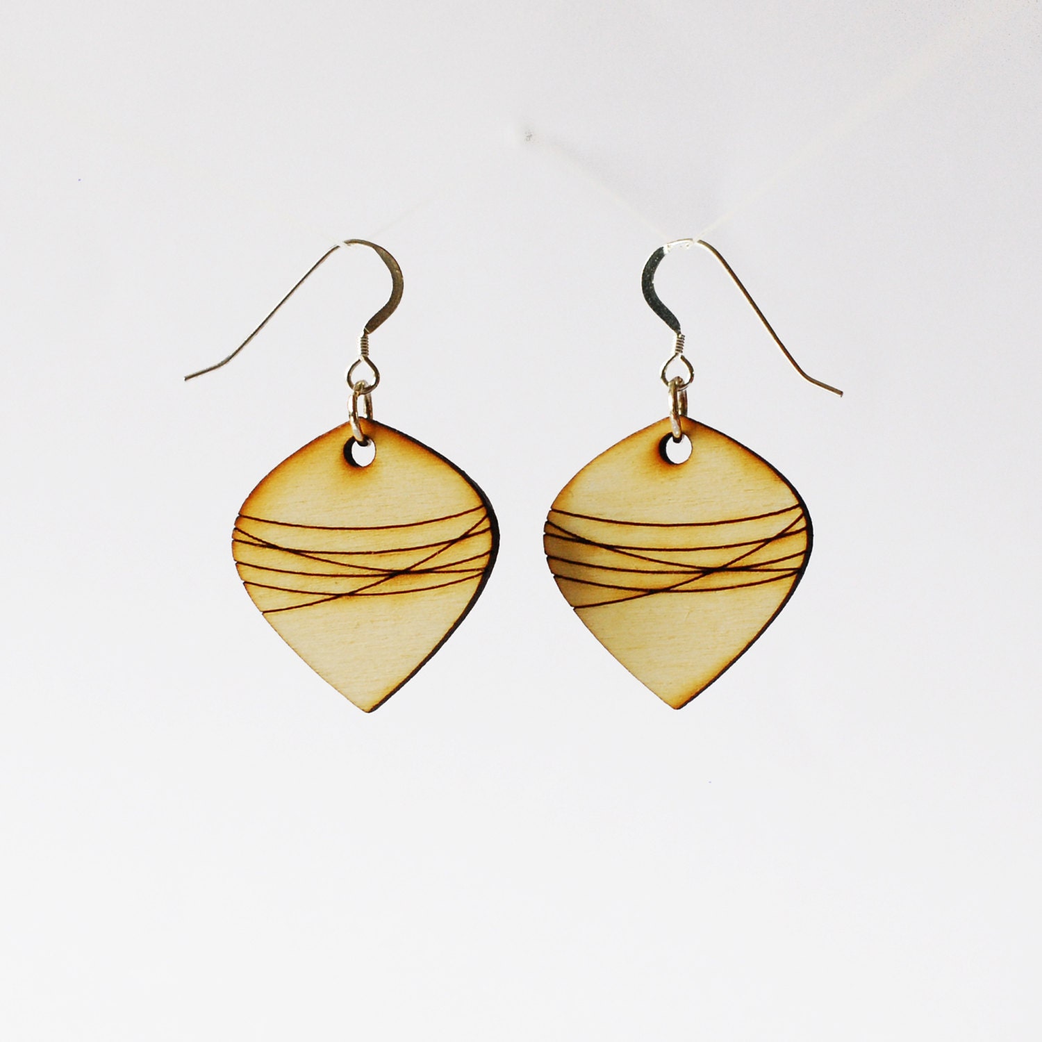 Wooden Striped Earrings Laser Cut Earrings Gifts for Her - Etsy