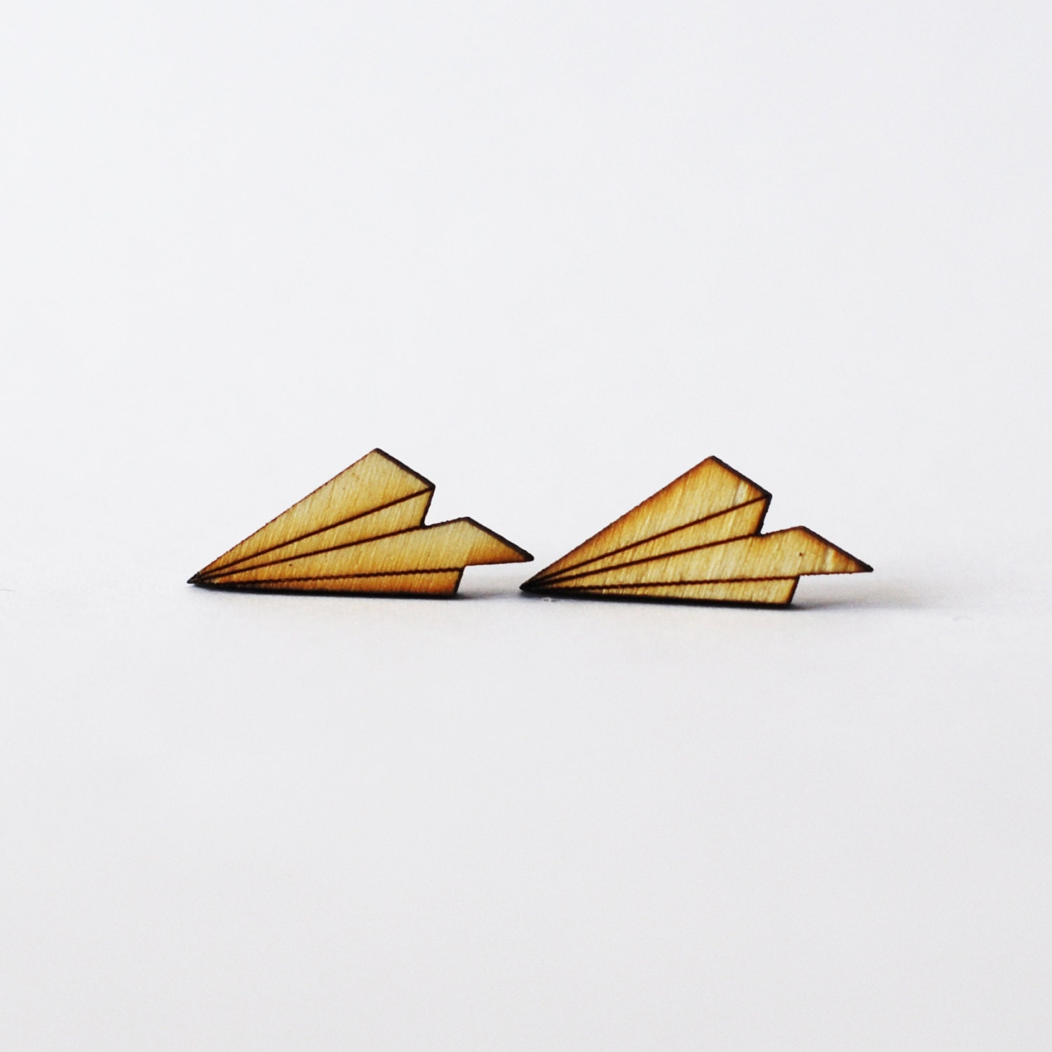 Paper Plane Earrings Wooden Plane Earrings wooden earrings Etsy