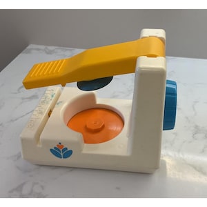 Vintage Fisher-Price Can Opener Food Toy With Orange & Blue Details