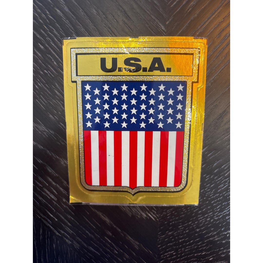 Vintage U.S.A. Shield Decal Sticker With American Flag Design 4