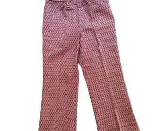 Vintage Donmoor Size 6 Red Pattern Polyester Boys Pants