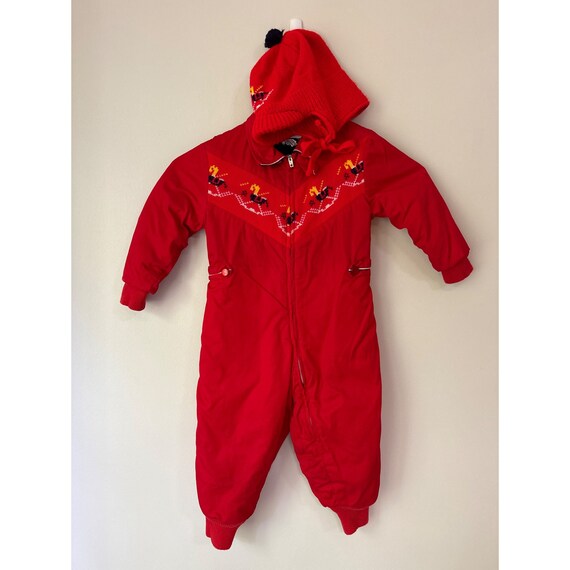 Vintage Walter Jerome Boys Red Lined Snowsuit and… - image 1