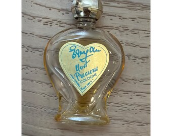 Vintage Evyan Most Precious Cologne Miniature Heart Glass Bottle - Collectible .25 Fl Oz Mini Size
