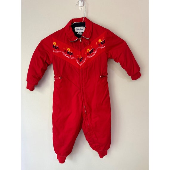 Vintage Walter Jerome Boys Red Lined Snowsuit and… - image 2