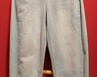 Wide Barrel Jeans in Bleached Cotton Denim.