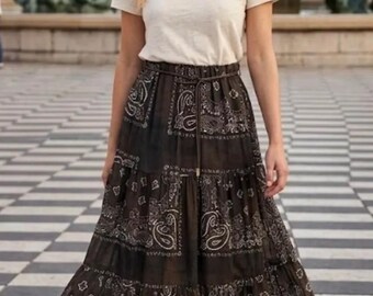 Long Cotton Voile Bandana Skirt.