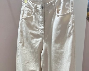 Pantalón de lona de algodón elástico con puños.