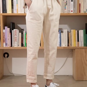 Pantalon Mom en Toile de Coton.