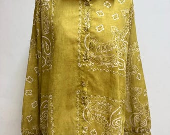 Bandana Print Cotton Voile Shirt.
