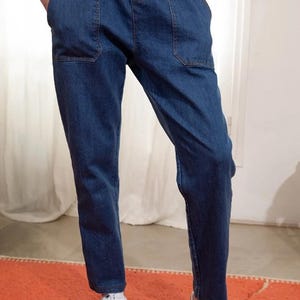 Jean Mom en Coton Denim.