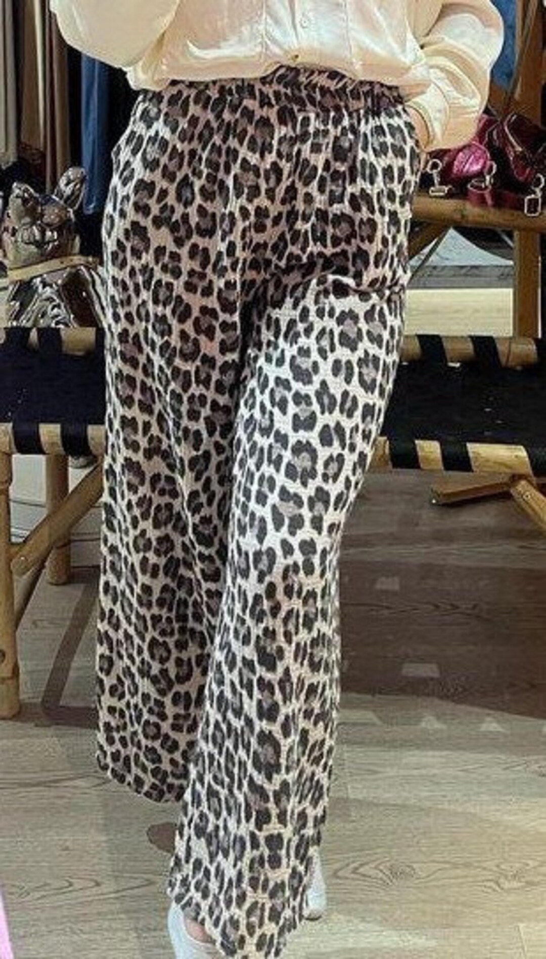 Leopard Cotton Gauze Palazzo Pants. Etsy